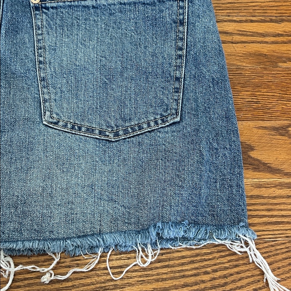We The Free Denim Skirt Women’s 25 Blue Frayed Mini Distressed Festival - Picture 9 of 11